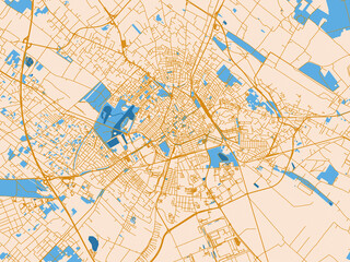 Fototapeta premium Cartographic city illustration of Kecskemet, Hungary