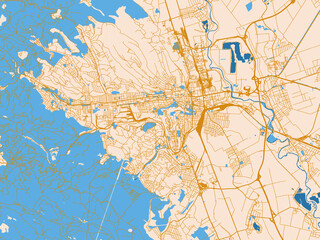 Fototapeta premium City street layout of Miskolc, Hungary