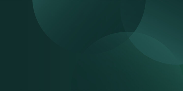 A dark green background with smooth, overlapping circles. The background is green with a gradient texture, creating a modern, abstract style. Minimal abstract circles vector gradient background