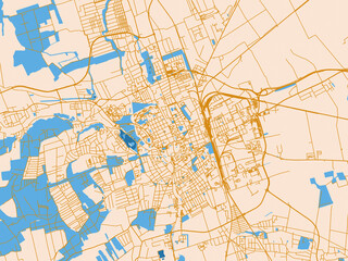 Fototapeta premium Szombathely – street map, Hungary