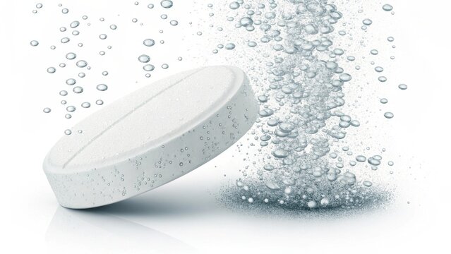 Effervescent tablet dissolving in water