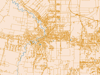 Obraz premium Graphic city map artwork of Binjai, Indonesia