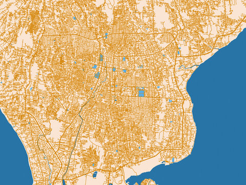 Denpasar, Indonesia &ndash; urban map