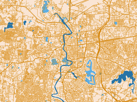 City layout poster of Tangerang, Indonesia