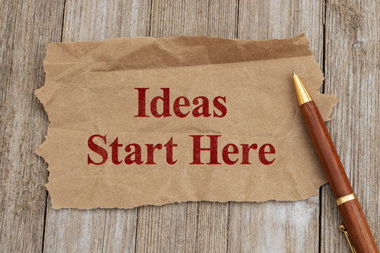 Ideas start here on torn butcher paper with pen