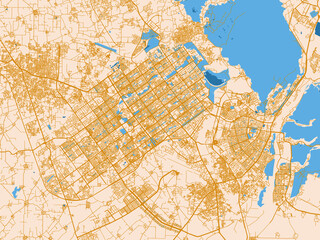 Naklejka premium Street grid map of Chandigarh, India