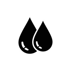 Fototapeta premium Simple Black Water Droplet Icon with Glossy Highlights