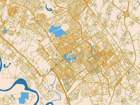 Street grid map of Greater Noida, India