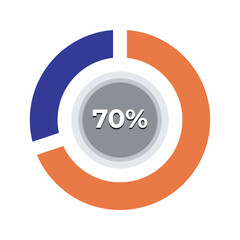 Fototapeta premium Colorful Financial Pie Chart Icon. Bright pie chart icon for financial reports, revenue analysis, and investment dashboards.