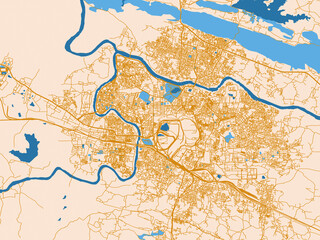 Fototapeta premium Street grid map of Jamshedpur, India