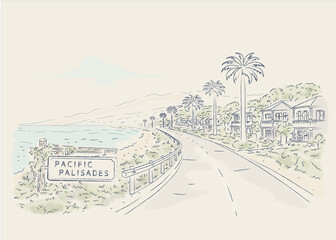 Pacific Palisades Coastal Road © Miwako