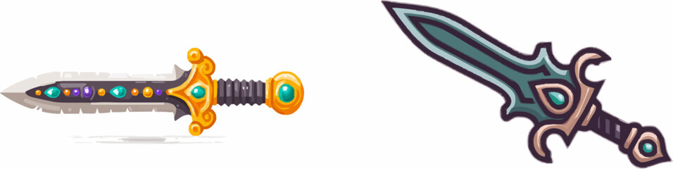 Elegant and Ornate Dagger with Jewels, Aesthetically Pleasing Design for Decoration or Collector's Item