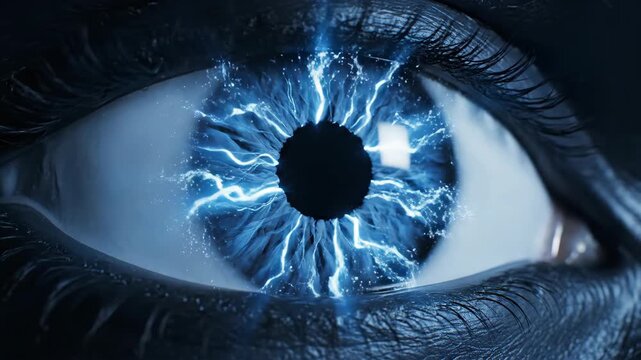 Close-up of a blue human eye.