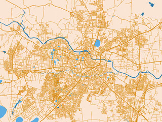 Fototapeta premium Urban map background of Nashik, India