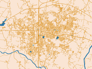 Fototapeta premium Street network map of Satna, India