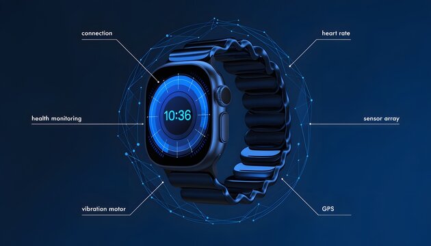 Smartwatch with health monitoring features and digital display