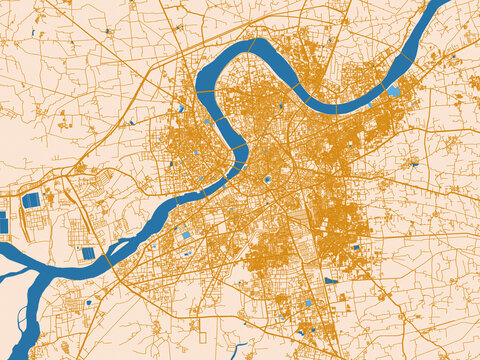 City plan map of Surat, India