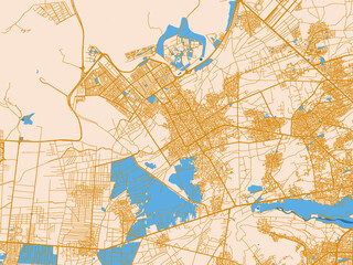 Fototapeta premium Urban map background of Khomeyni Shahr, Iran