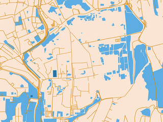 Naklejka premium Jerusalem Old Town street grid map, Israel