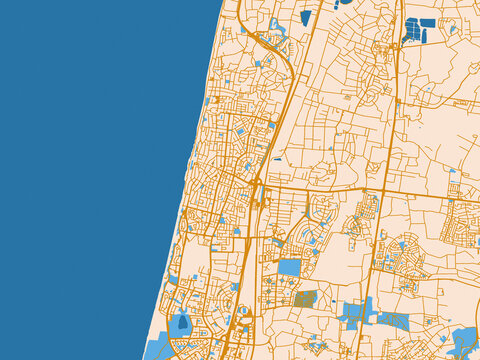 Netanya street grid map, Israel