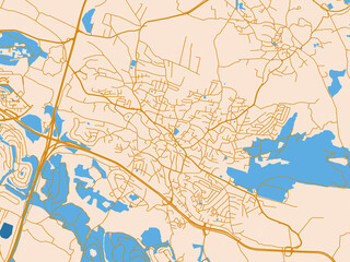 Fototapeta premium Road network map of Shefar'am, Israel