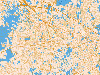 Fototapeta premium City map of Busto Arsizio, Italy – gold and blue map palette