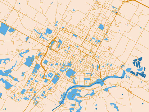 City plan map of Imola, Italy