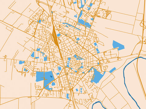 Urban grid map of Grosseto, Italy