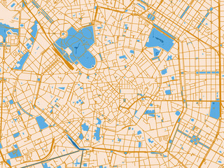 Obraz premium City map of Milan Cetro, Italy – gold and blue map palette