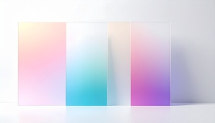 Fototapeta premium Soft pastel gradient glassmorphism panels for modern design backgrounds