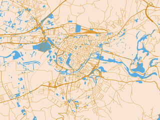 Obraz premium Terni – street map, Italy