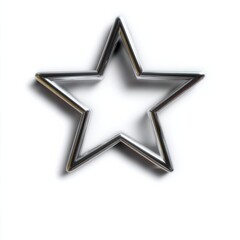 Obraz premium Metallic star outline on white background