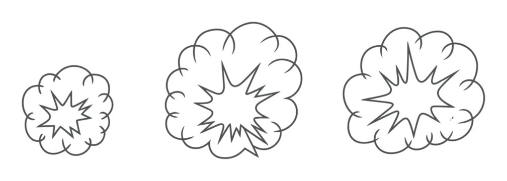 Explosion Cloud Vector Illustrations Set