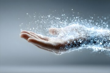 Fototapeta premium Futuristic Hand with Digital Effects