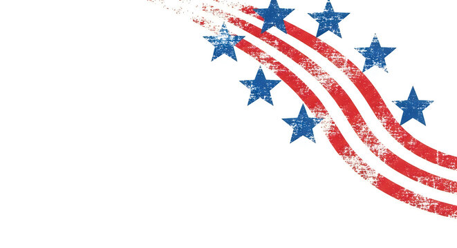 Memorial day tribute with patriotic american flag stars