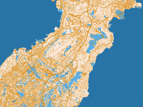 Urban grid map &mdash; Ginowan, Japan
