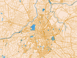 Fototapeta premium Graphic city map artwork of Hirosaki, Japan