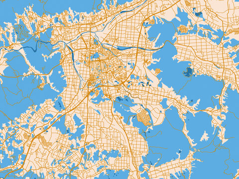 Urban grid map of Iga, Japan