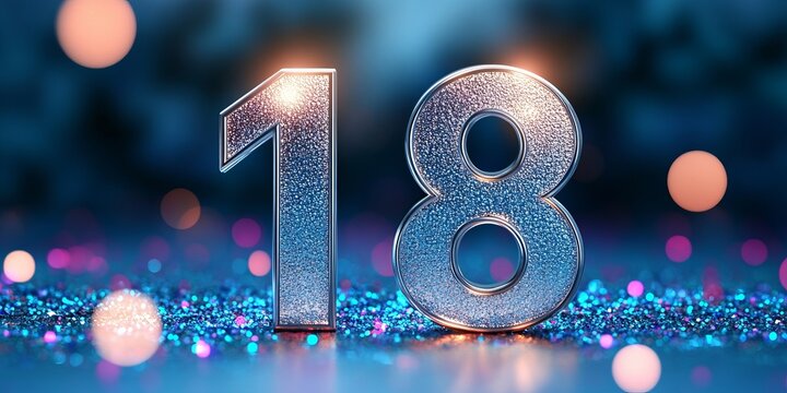 A Festive Eighteenth Birthday Celebration with Sparkling Decorations and a Turquoise Backdrop
