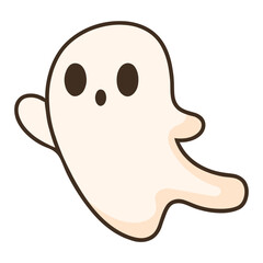 Fototapeta premium A cute cartoon ghost character with a minimalist design and a playful expression