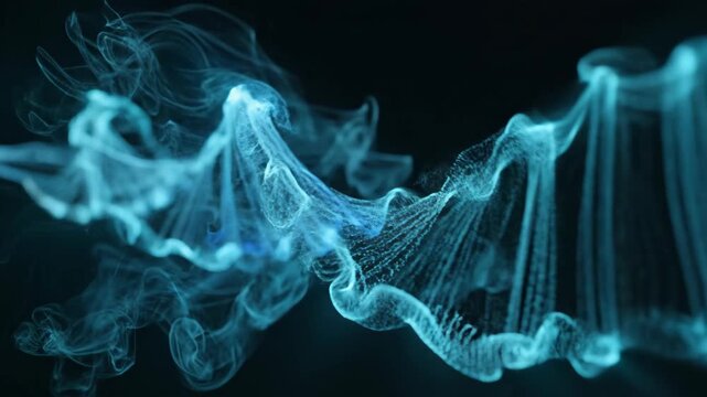Glowing DNA Double Helix Structure Model.