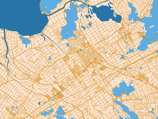 Fototapeta premium Geographic city layout of Omihachiman, Japan