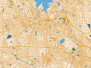 Obraz premium Geographic city layout of Ota, Japan