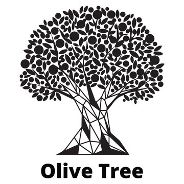 Geometric Tree of Life Illustration with Fruit, Modern and Detailed Artwork Perfect for T-Shirt Printing, Apparel Design, Spiritual or Nature-Themed Graphics, Geometric Art Projects, and Contemporary 