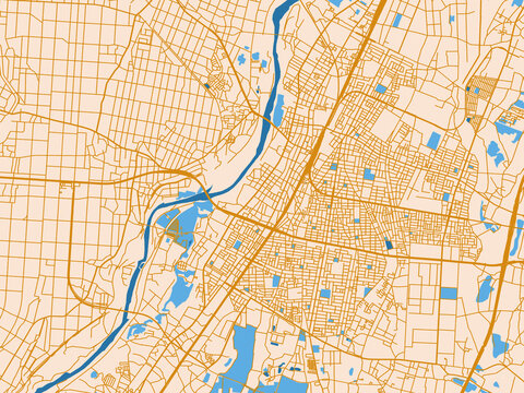 City layout map &ndash; Oyama (Japan)