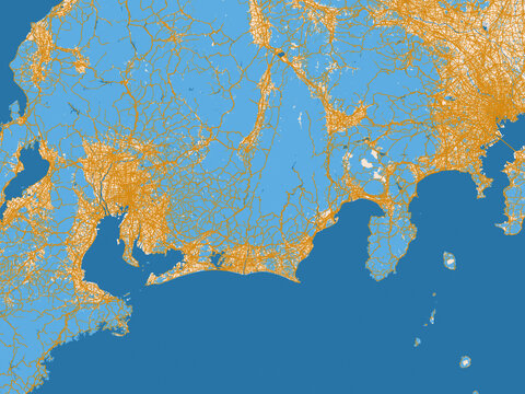 Urban planning style map of Shimada, Japan