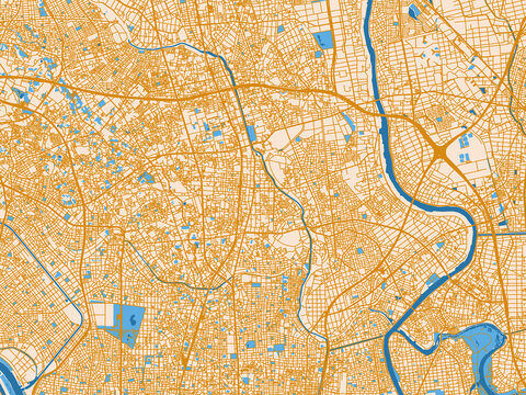 Decorative city map of Soka, Japan