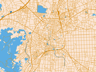 Fototapeta premium Cartographic city illustration of Tochigi, Japan