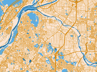 Obraz premium Yawata – city map, Japan