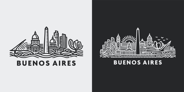Buenos Aires City Skyline Vector Illustration